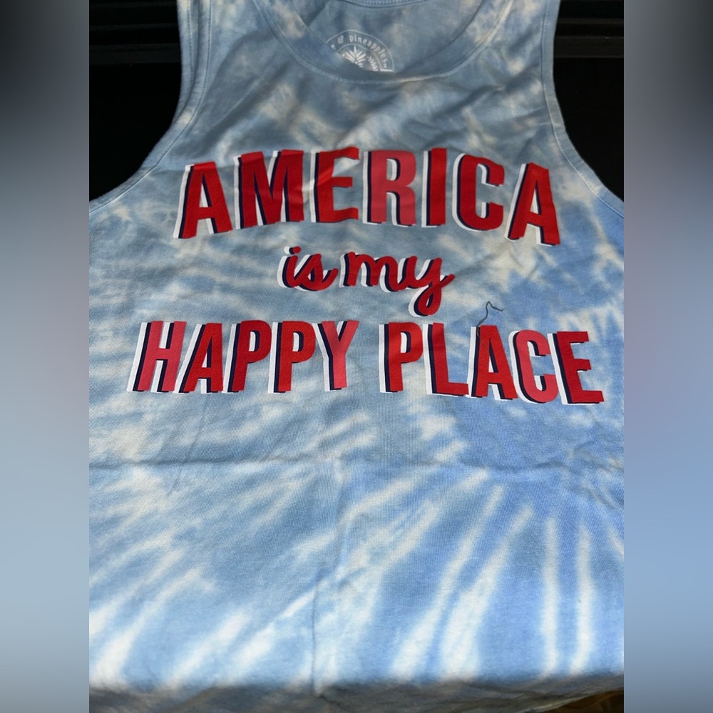 Love & Pineapples Patriotic Tie Dye Tank Top NWT